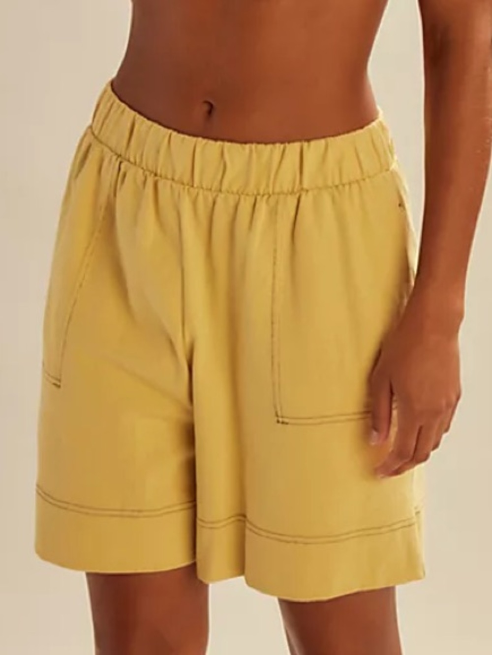 Free People Beach Strada Shorts in Pampas Yellow Large